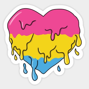 Melting pansexual heart Sticker